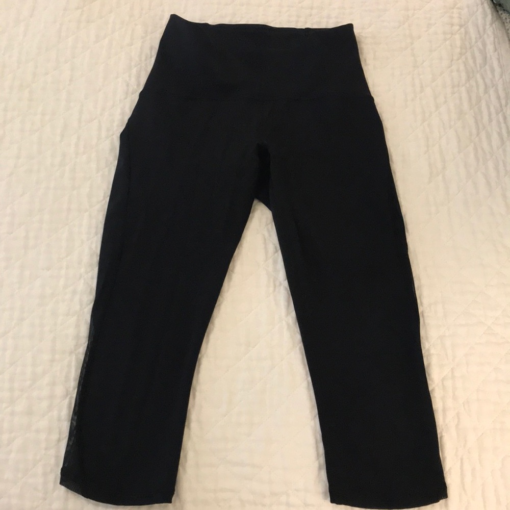 Lululemon Black Mesh Cropped Leggings